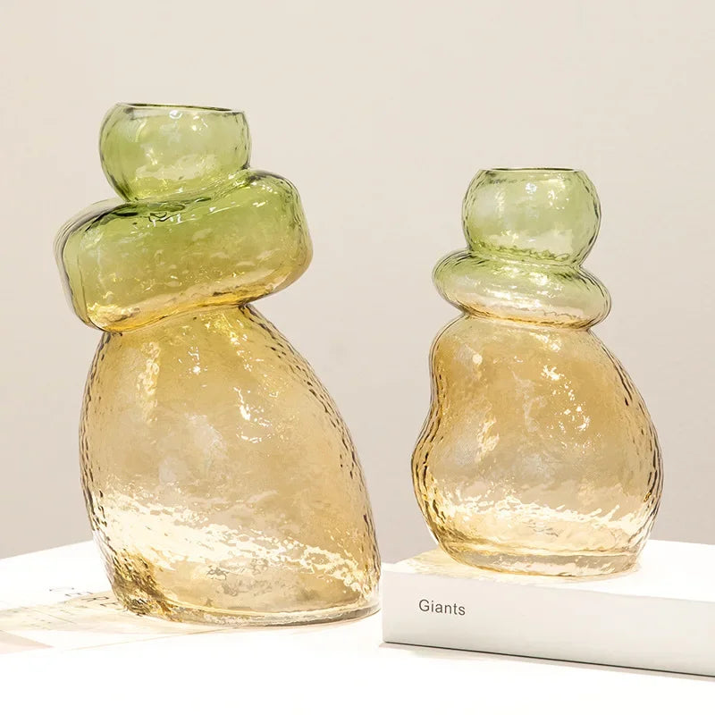 Gradient Glass Gourd Vase