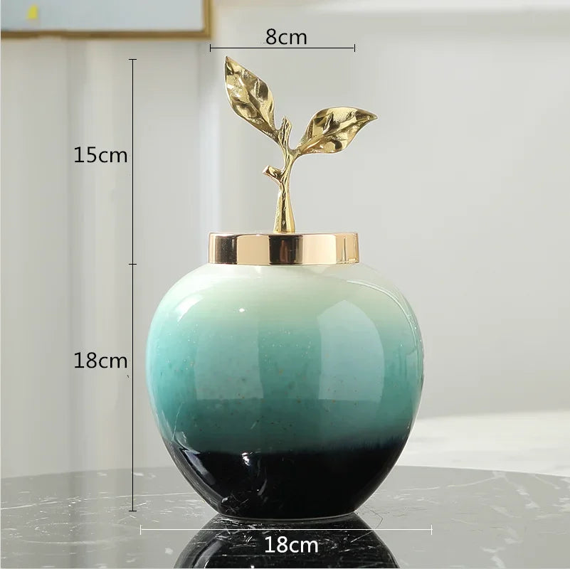 Gradient Golden Ceramic Vase
