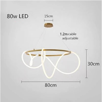Chrome Hose Pendant Chandelier