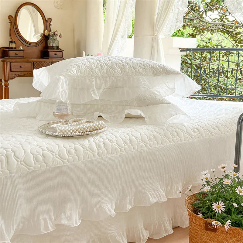 Ice Silk Quilted Bed Skirt