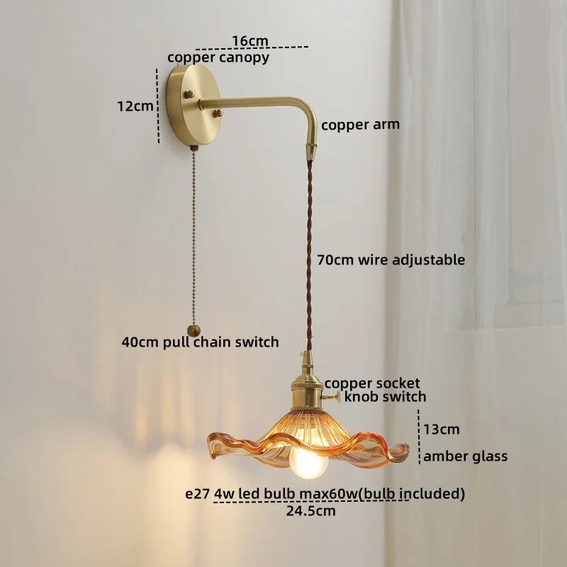 DecorBites™ Gray Glass LED Wall Sconce Lamp for Home Decor, Bedroom, Living Room - Nordic Design
