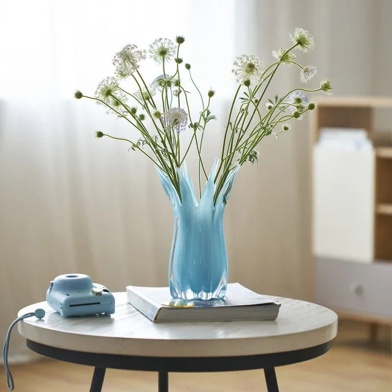 DecorBites™ Geometric Bud Glass Vase for Home Decoration and Storage