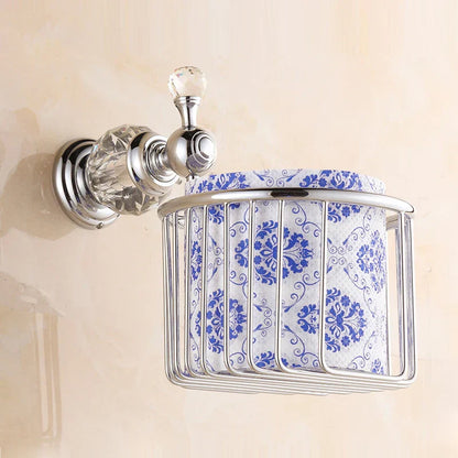 DecorBites™ Crystal Brass Gold Bathroom Accessories Set