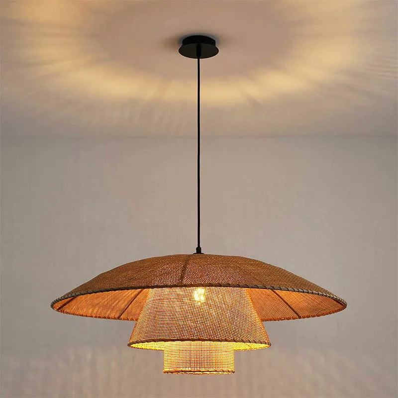 Wicker Petal Chandelier