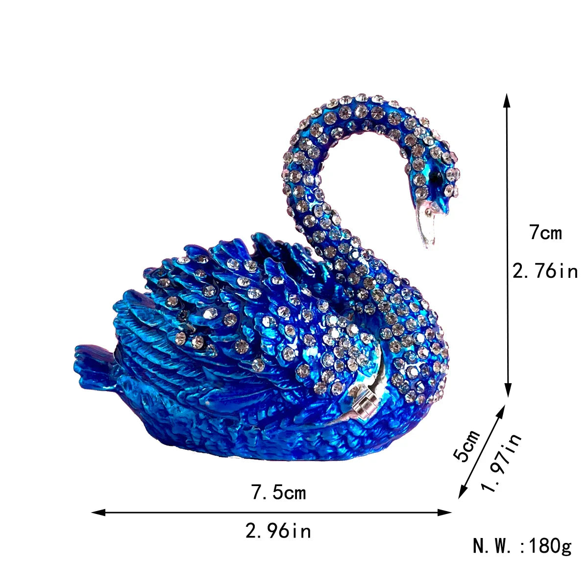 DecorBites™ Crystal Animal Figurines Trinket Box Hand Painted Ring Holder Dresser Decor Wedding Gift