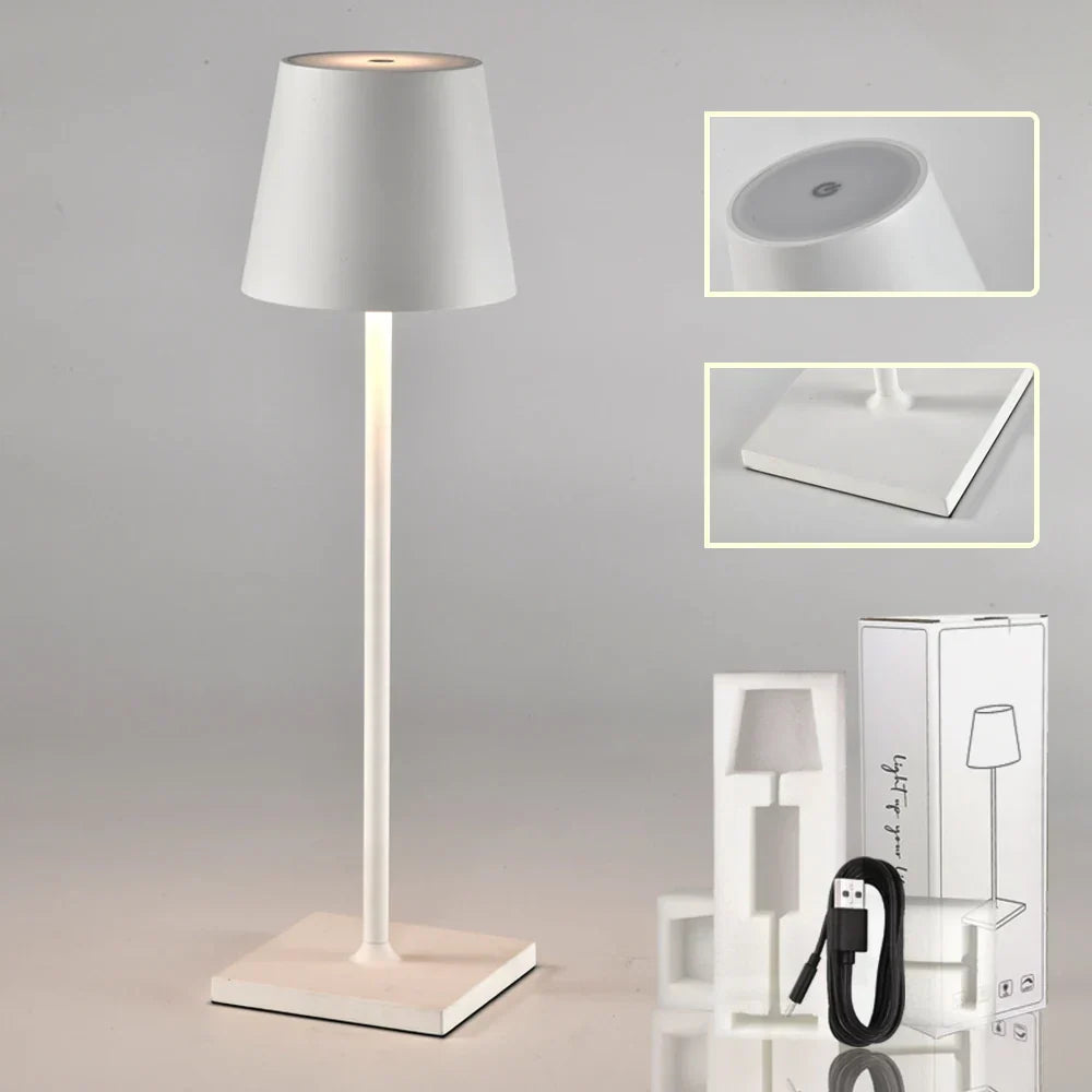 DecorBites™ Cordless LED Mosaic Table Lamp with Wireless Charger and Touch Dimmer