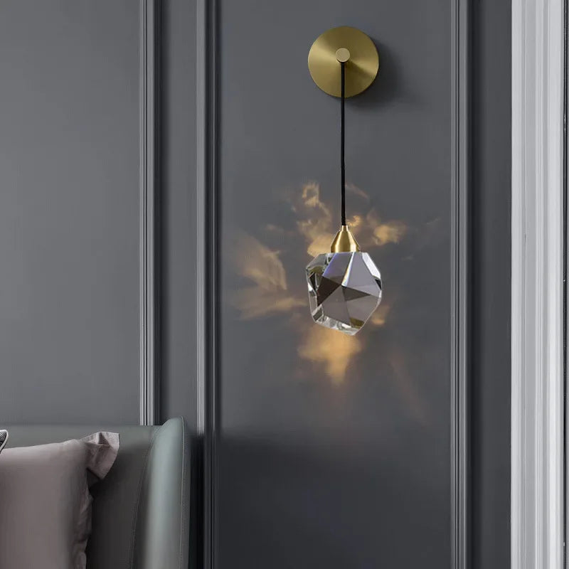 DecorBites™ Crystal Nordic LED Wall Sconce Modern Golden Light Fixture for Living Room