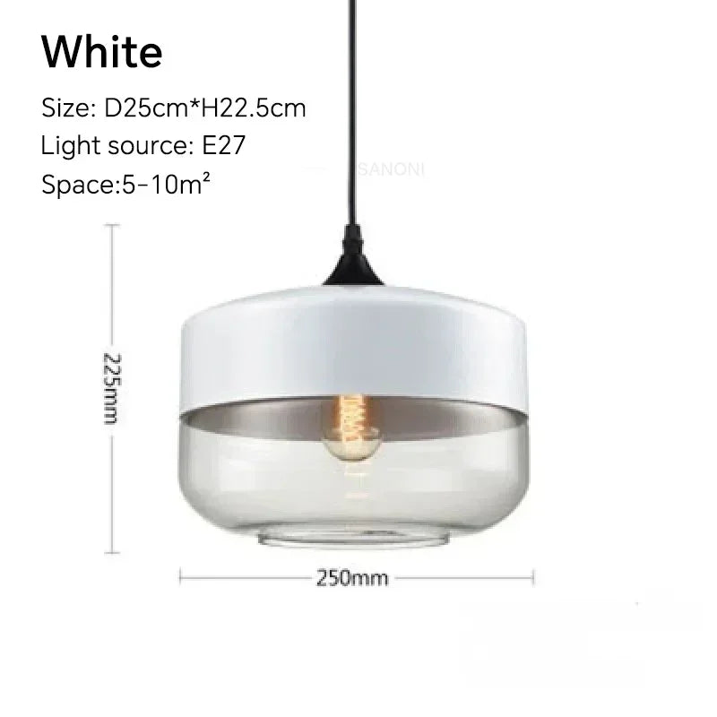 DecorBites™ Glass Wood Chandelier LED Pendant Light Fixture for Living Dining Bedroom