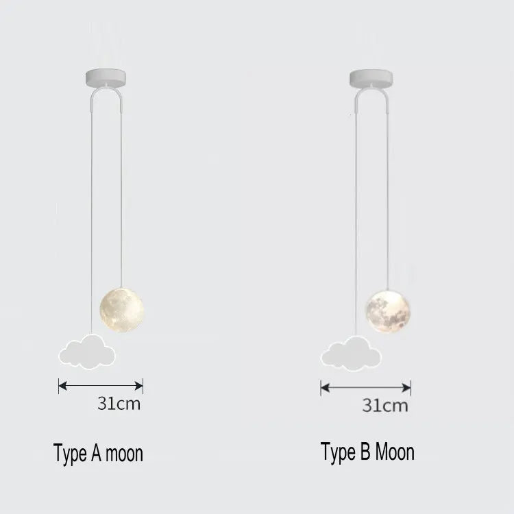DecorBites™ Kids Star Cloud Moon Pendant Lamp with Remote Control Dimming