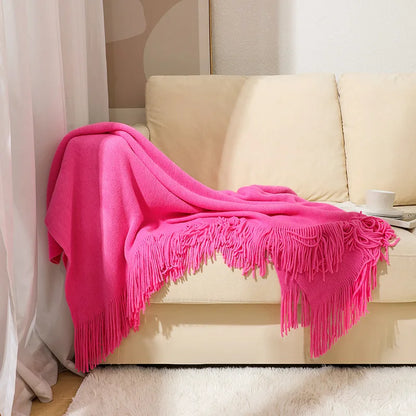DecorBites™ Knitted Nordic Sofa Blanket - Soft Wool Blend Bed End Towel for Hotel Bedroom Decor