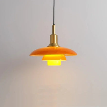 Danish Three-Layer Dish Glass Pendant Light