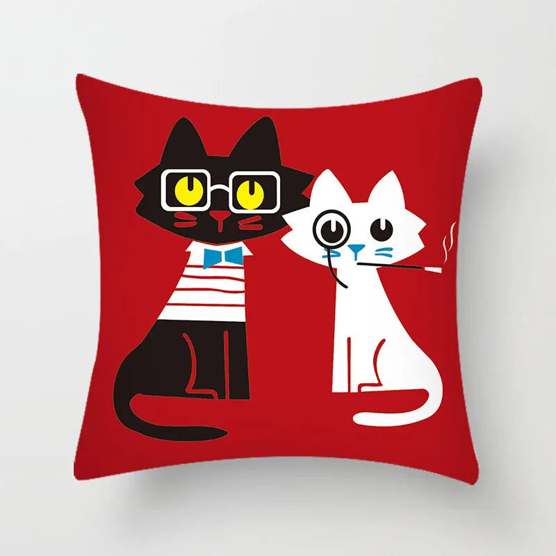 Cat Pattern Pillow Cover