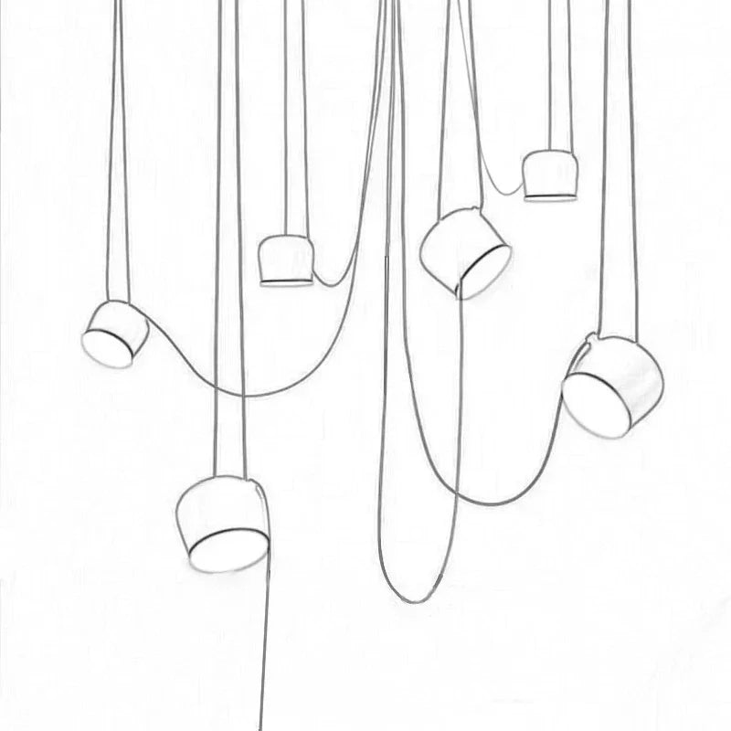 DecorBites™ Black Drum LED Pendant for Kitchen & Restaurant - Spider Industrial Ceiling Light