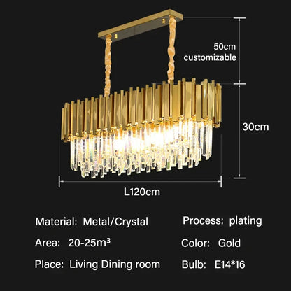 DecorBites™ Crystal Oval Ceiling Chandelier LED Lights Bedroom Living Room Lighting