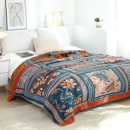 DecorBites™ Cotton Gauze Leisure Blanket - Soft Boho Decor for Beds & Sofas