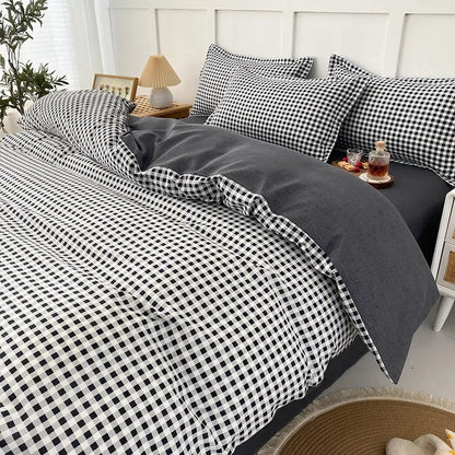 DecorBites™ 4-Piece Geometric Floral Quilt Cover Set for 1.5/1.8/2M Beds