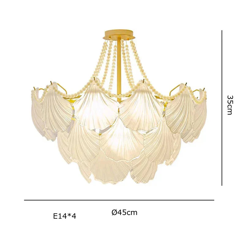 DecorBites™ Crystal Pearl Chain Chandelier: Luxe Hanging Lamp for Exquisite Home Decor