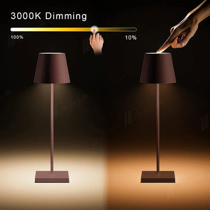 DecorBites™ Crystal LED Rechargeable Table Lamp - Elegant Cordless Hotel Restaurant Bar Light