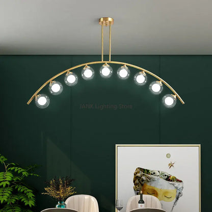 Gold Glass Minimal LED Chandelier