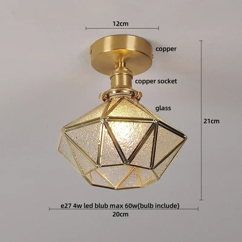 DecorBites™ Crystal Glass LED Ceiling Lamp Modern Luxury Interior Lighting Fixture