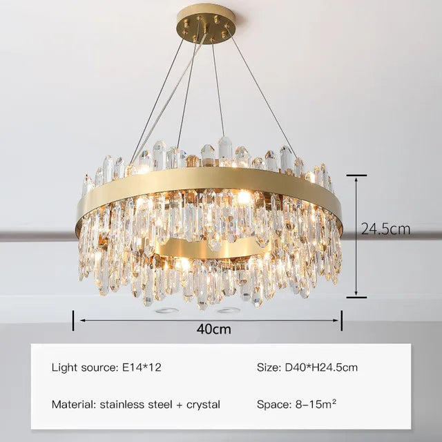 DecorBites™ Crystal Circle Ceiling Chandelier with LED Lighting for Designer Dining Room