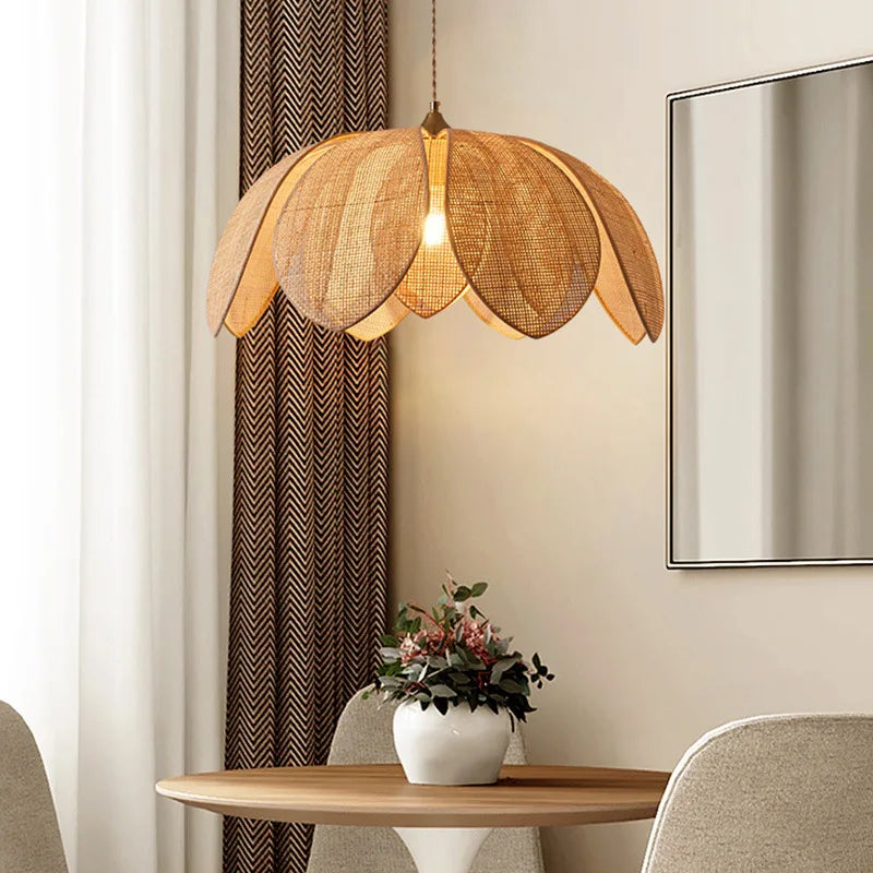 Wicker Petal Chandelier