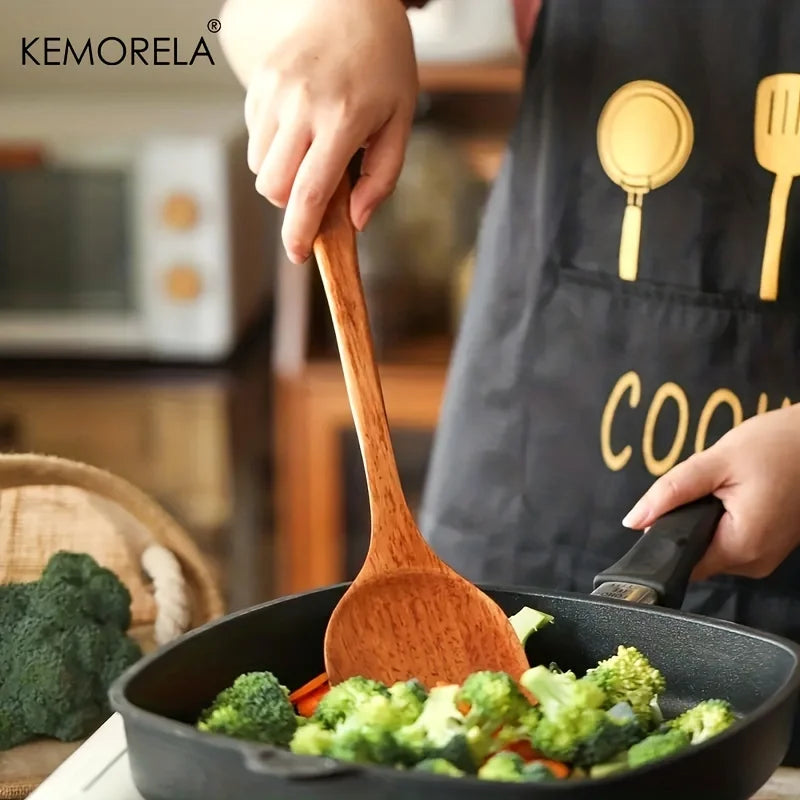 DecorBites™ 4-Piece Wooden Kitchen Utensil Set | Eco-Friendly Cooking Spoons and Spatula
