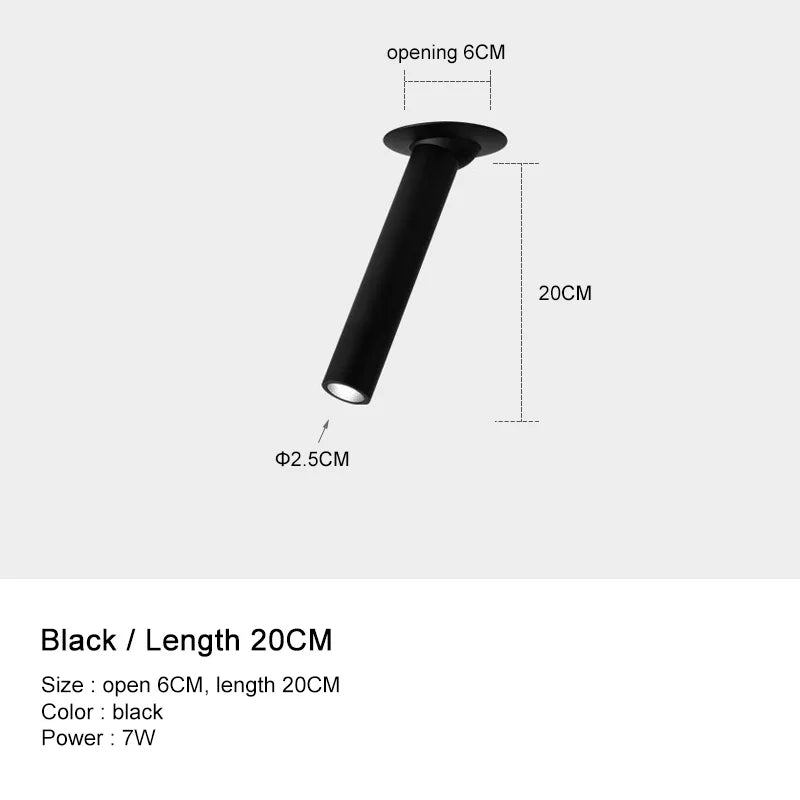 Black Adjustable Spotlight 30cm Dining Room