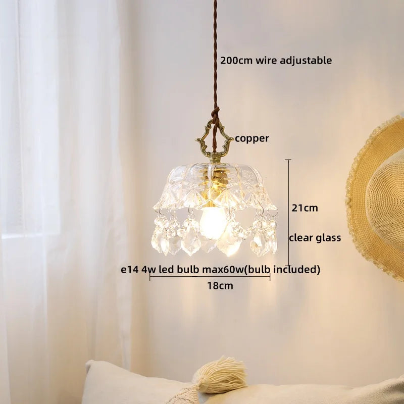 DecorBites™ Crystal Glass LED Pendant Lamp - Modern Luxury Hanging Light Fixtures