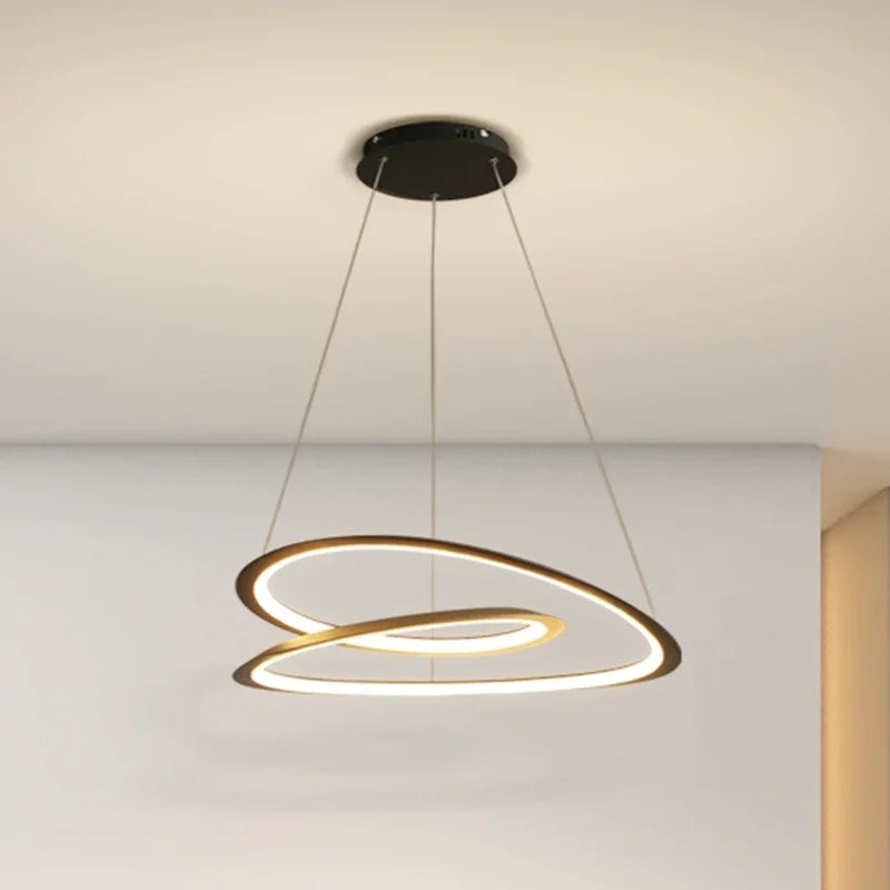 DecorBites™ Kepler Round LED Chandelier for Living Room Decor White Pendant Lamp