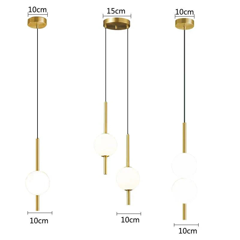 DecorBites™ Glass Ball Pendant Light: Modern Nordic Bedroom Hanging Lamp