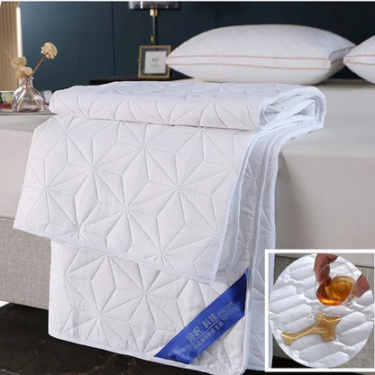 DecorBites™ Cotton Quilted Waterproof Bed Protector Pad for Elderly, Children, Mother Child