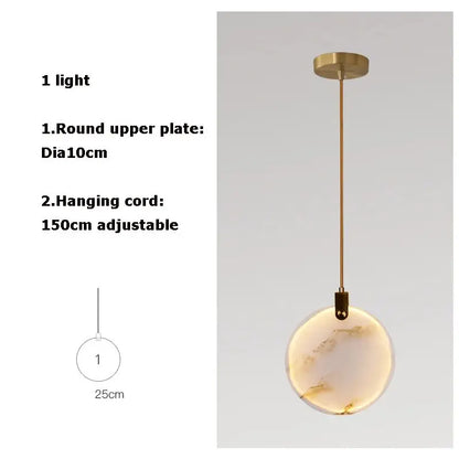 Nordic Marble Pendant Light With Polished Copper Finish