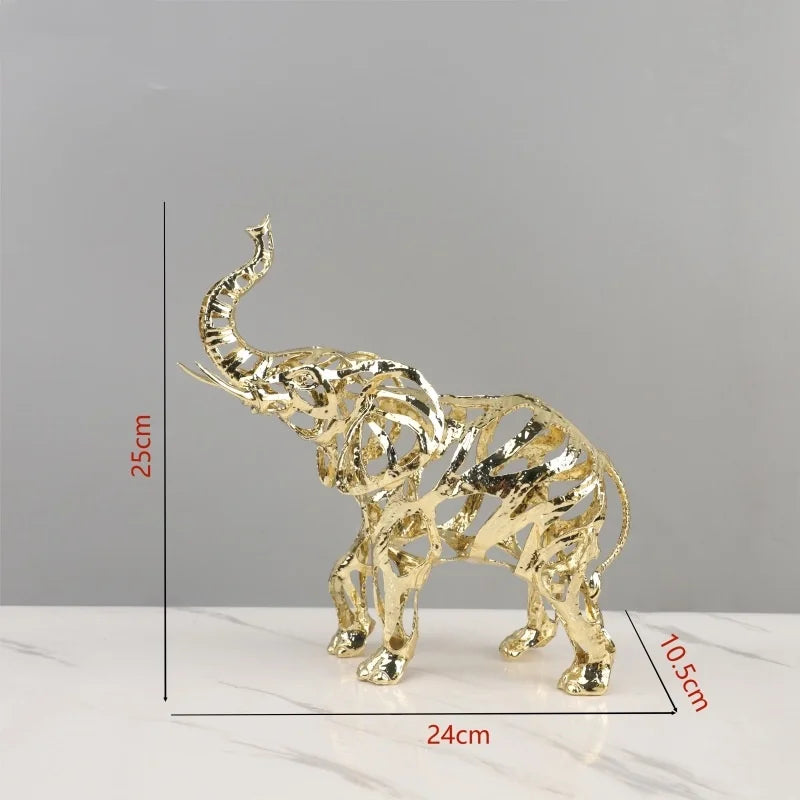 DecorBites™ Golden Openwork Animal Sculpture Set for Home Decoration