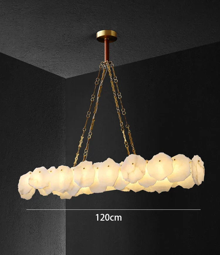 DecorBites™ Ivory White Marble Copper LED Ceiling Light Luxury Modern Fixture