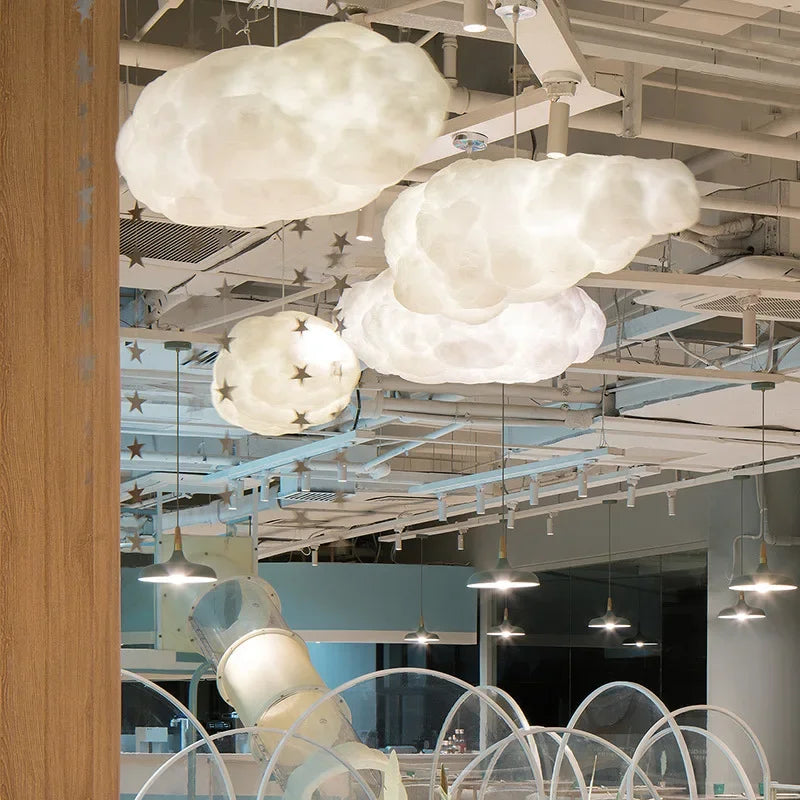 DecorBites™ Cloud Chandelier: Modern White Pendant Light for Commercial & Residential Spaces