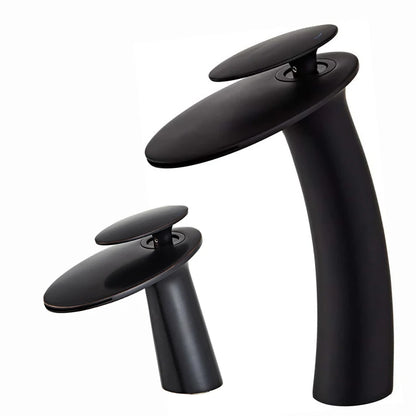 Waterfall Basin Faucet Black Bathroom
