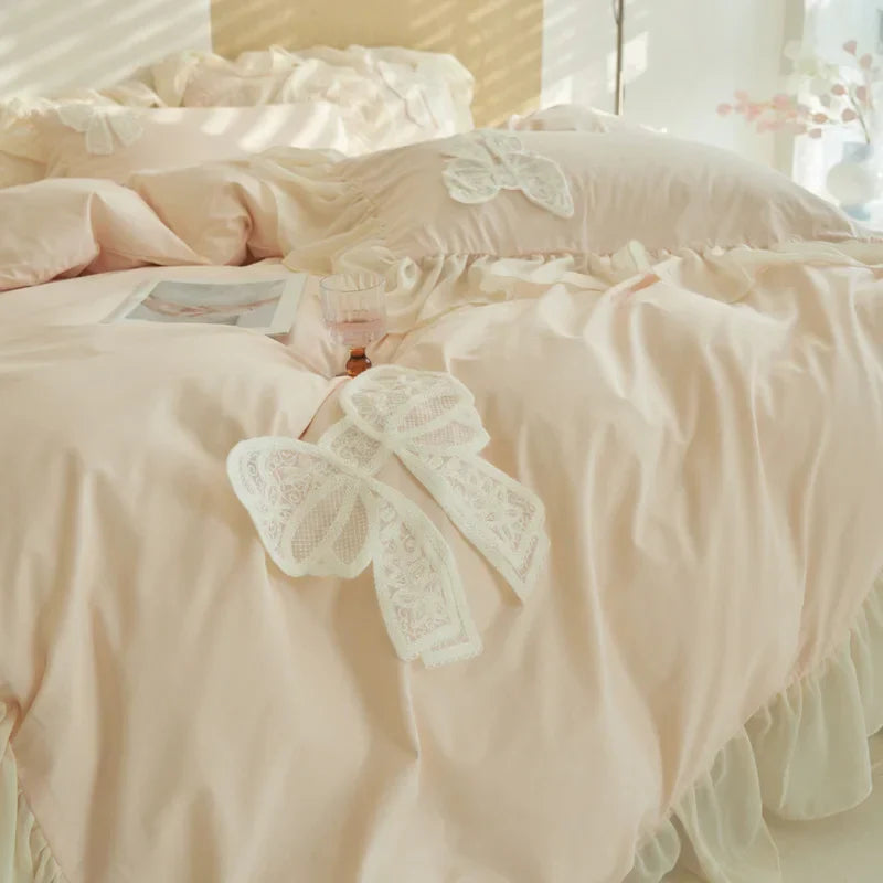 Lace Bow Duvet Cover