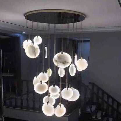 Nordic Marble Pendant Light With Polished Copper Finish