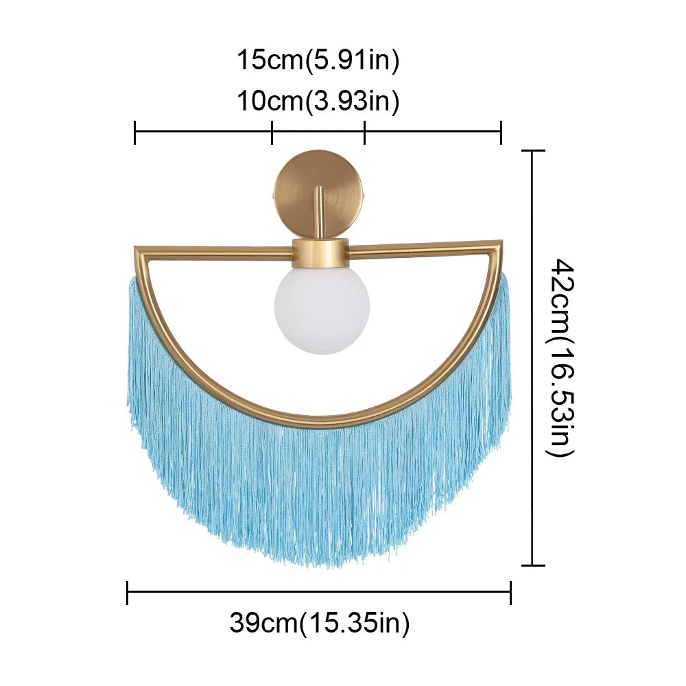 DecorBites™ Coloured Tassel Glass Ball Pendant Light for Boho Minimalist Style Bedroom & Restaurant