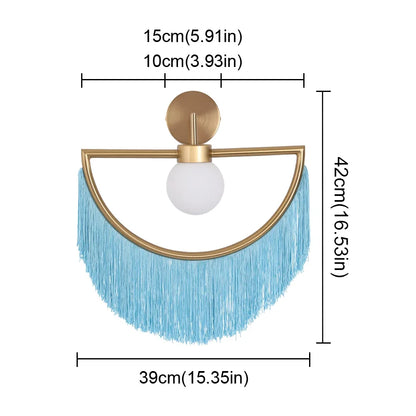 DecorBites™ Coloured Tassel Glass Ball Pendant Light for Boho Minimalist Style Bedroom & Restaurant