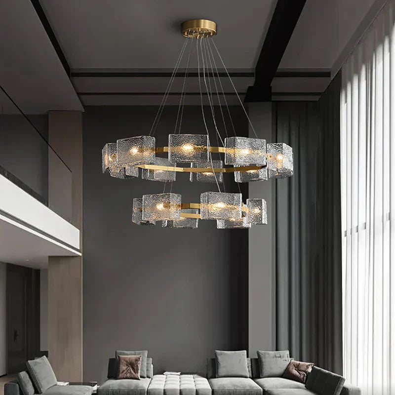 DecorBites™ Crystal Chandelier: Modern Luxury Pendant Light for Living Room, Restaurant, and Bar