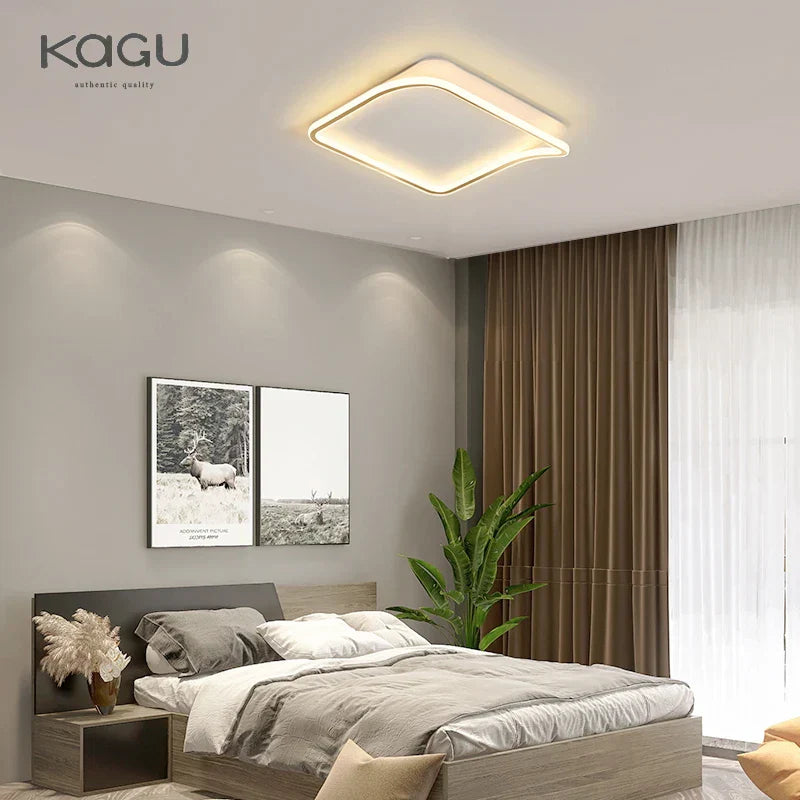 DecorBites™ Golden LED Ceiling Chandelier: Modern Simplicity for Living, Dining, and Bedrooms