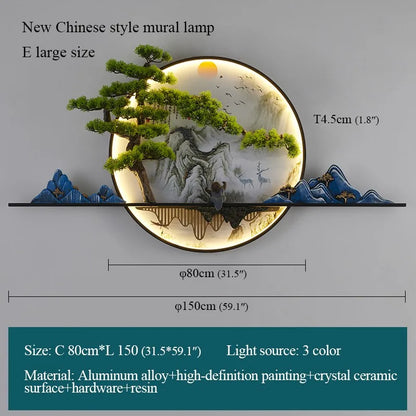 DecorBites™ Landscape Mural Sconces Lamp LED for Home Living Bedroom