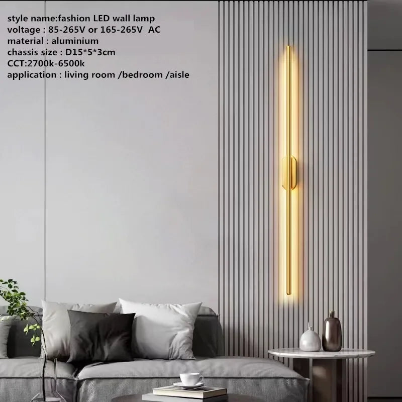 Aluminum LED Wall Sconce 100cm Foyer Design