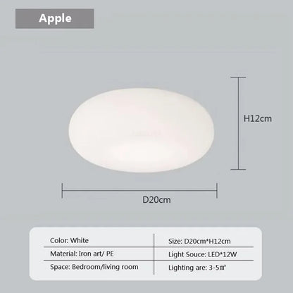 DecorBites™ Cream Apple LED Pendant Light for Cozy Illumination in Home Décor