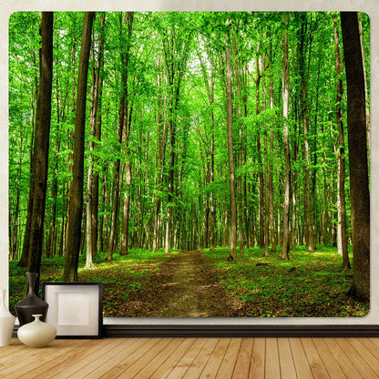 DecorBites™ Forest View Tapestry: Psychedelic Mandala Wall Decor & Beach Towel