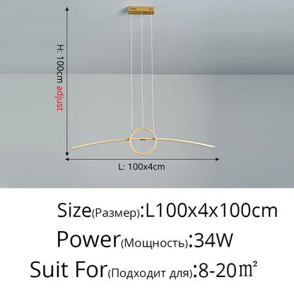 DecorBites™ LED Ceiling Chandelier: Modern Minimalist Kitchen Dining Table Lighting