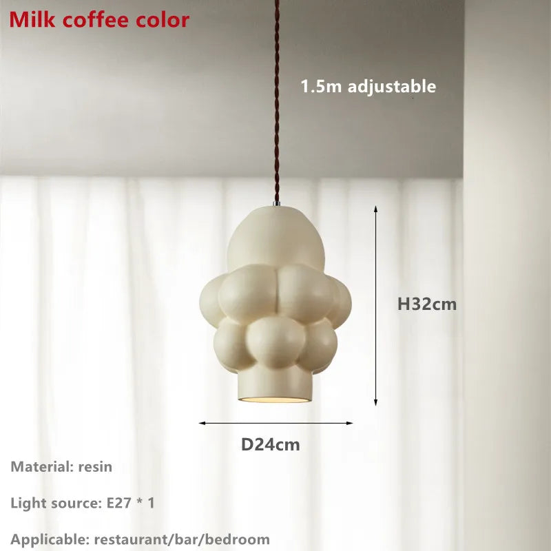DecorBites™ Creamy Wind LED Chandelier: Nordic Wabi Sabi Dining Room Lighting for Home Decor