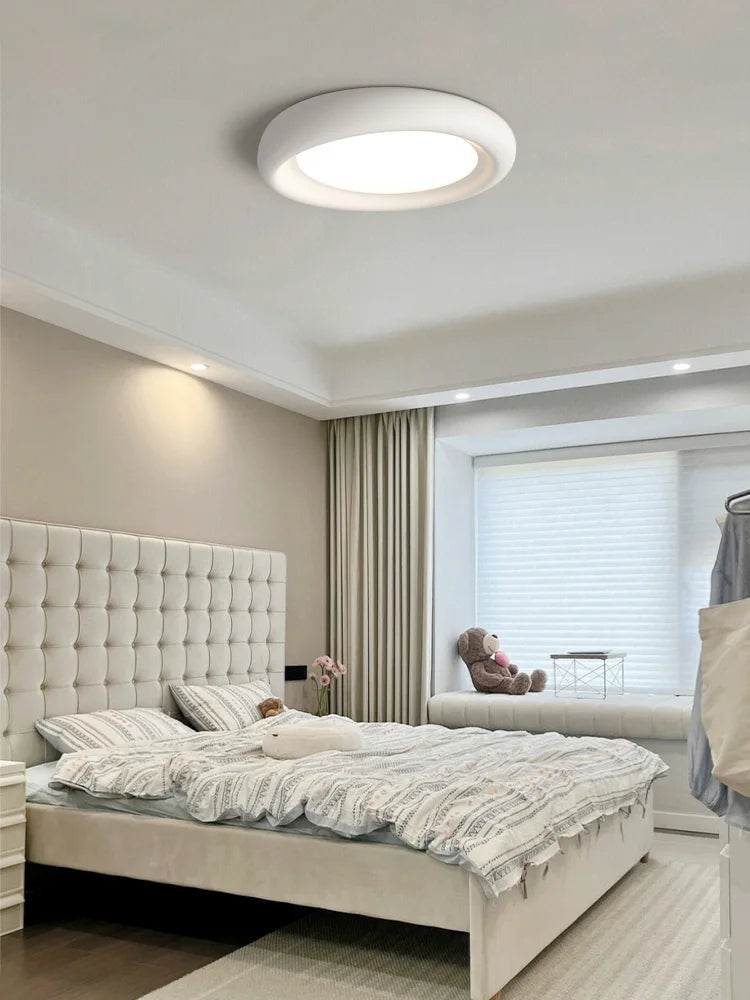 DecorBites™ Cream LED Ceiling Lamp for Girl's Room - Modern Minimalist Master Bedroom Lighting
